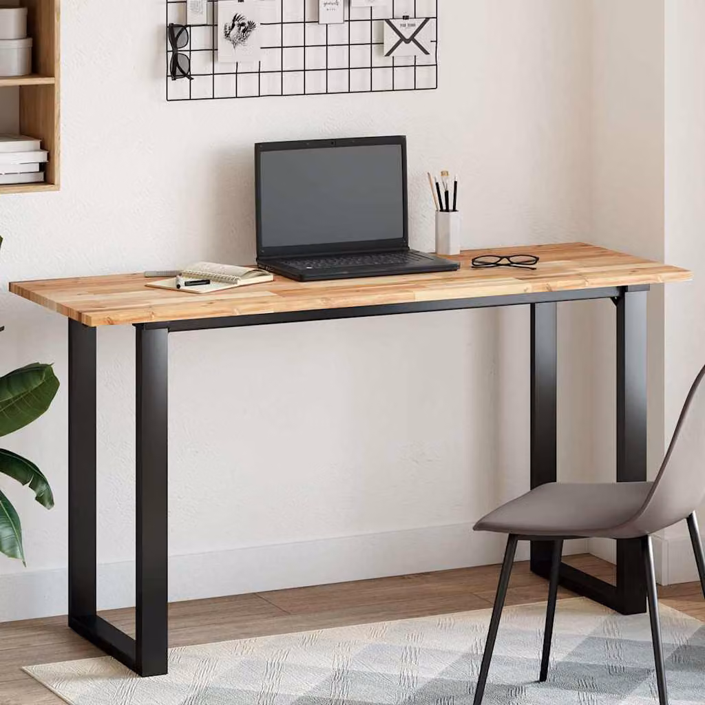 Piano Tavolo Rettangolare in Legno Massello di Acacia Marrone vidaXL L: 140 cm, P: 50 cm, H: 2 cm