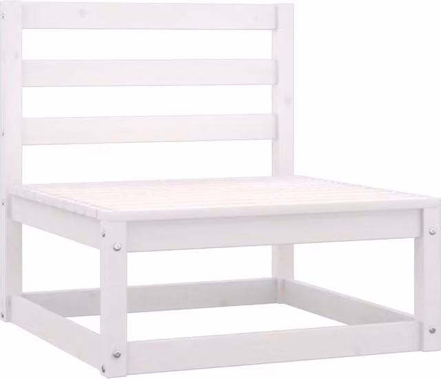 Set Salotto da Giardino Design In composto da 3 pezzi in Legno di Pino Bianco con Cuscini Imbottiti in Bianco o Antracite