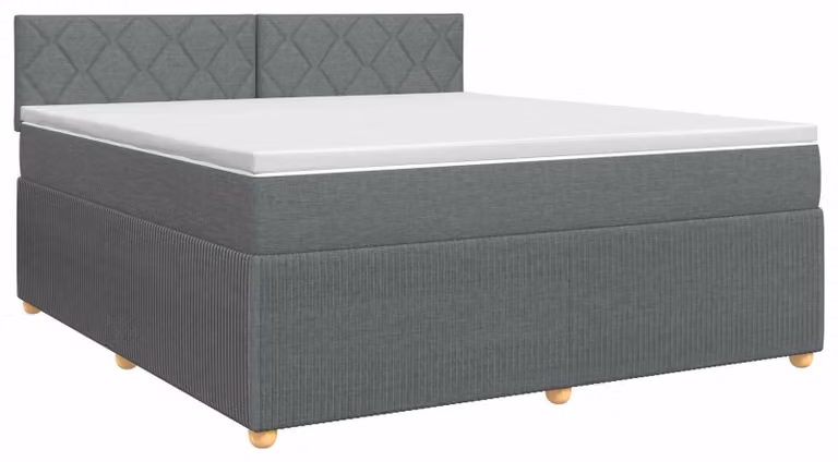 Letto a molle con materasso grigio scuro 180 x 200 cm in tessuto