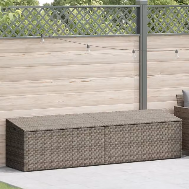 Baule da Giardino Grigio 220x50x58 cm in Polyrattan 4104076