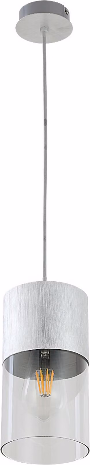 Rabalux 3154 lampada a sospensione 1 spot Zelkova, E27, argento, rotonda, moderna, ø120mm