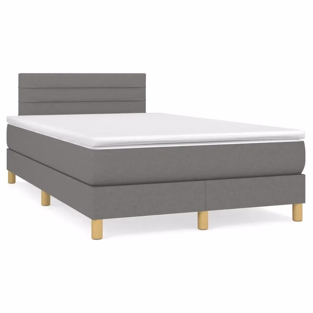 Letto Ibrido con Giroletto a Molle e Materasso vidaXL Grigio e Bianco L/P/H: 200 x 120 x 78 cm – 2