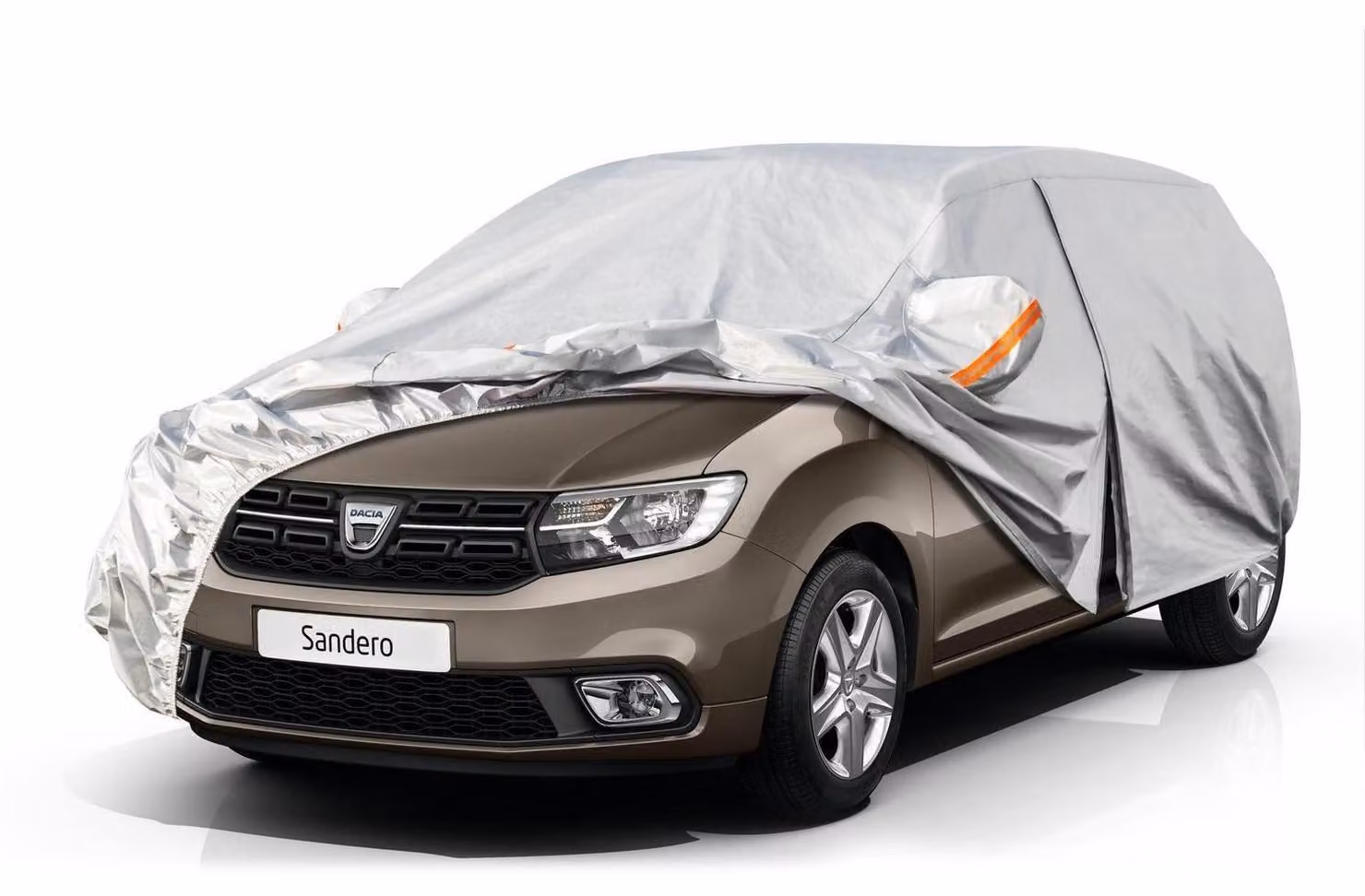 Copertura impermeabile e traspirante per auto, compatibile con Dacia Sandero e Renault Sandero (modelli dal 2008 al 2025), colore argento