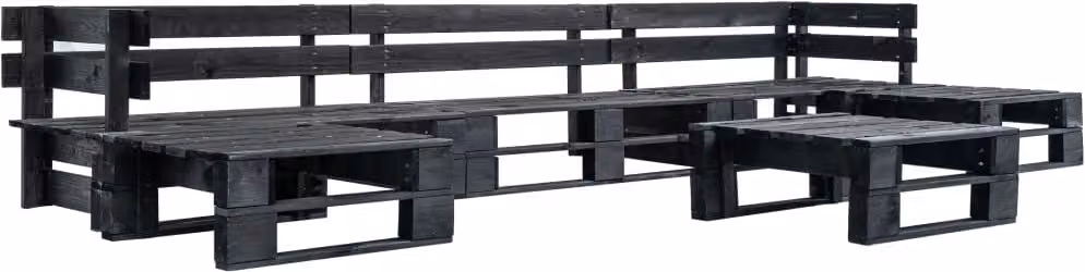 Maison Exclusive - Set divano da giardino a 6 pezzi in legno nero