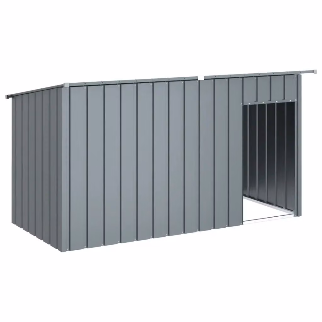 Casetta per cani vidaXL in metallo antracite con tetto resistente alle intemperie L/P/H: 196 x 91 x 110 cm – 2