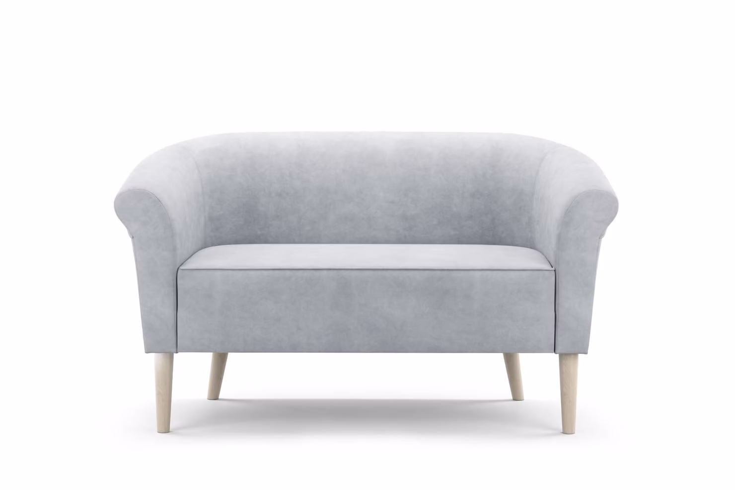 GUTTO Divano scandinavo a 2 posti --LILIE-- panca grigio chiaro seduta in velluto consegna 7 giorni - gambe alte in legno nero bianco faggio