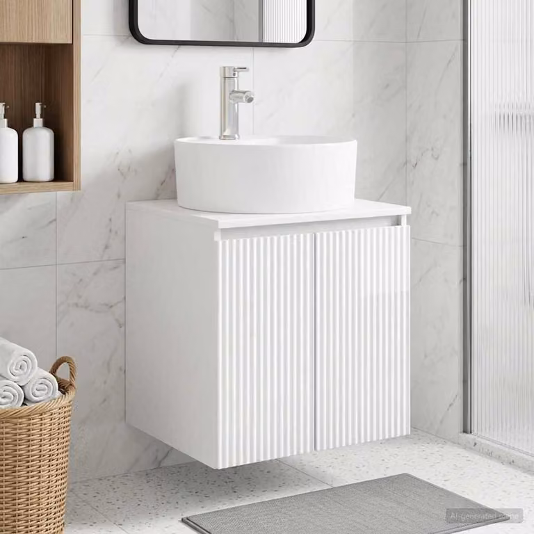 Lavabo da parete moderno vidaXL Bianco Lucido L: 49,5 cm, P: 44,5 cm, H: 65 cm