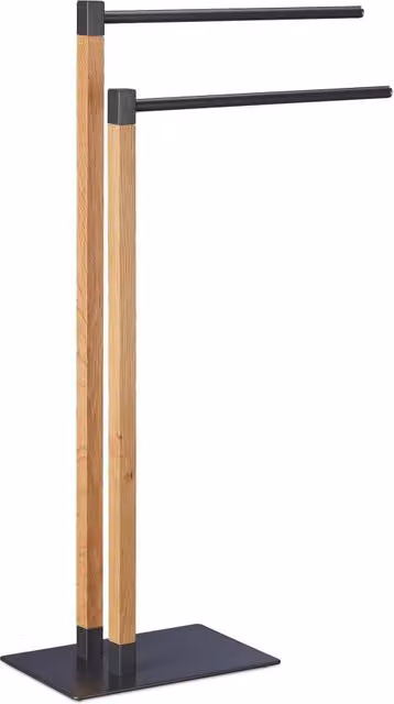 Portasciugamani non fisso dal design moderno per bagno e cucina 55 x 10 x 85 cm in legno nero 13_0011527