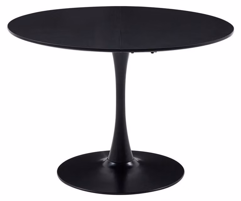 Tavolo rotondo da pranzo, dimensioni 110x75 cm, colore nero, moderno tavolo da cucina/sala da pranzo/ufficio