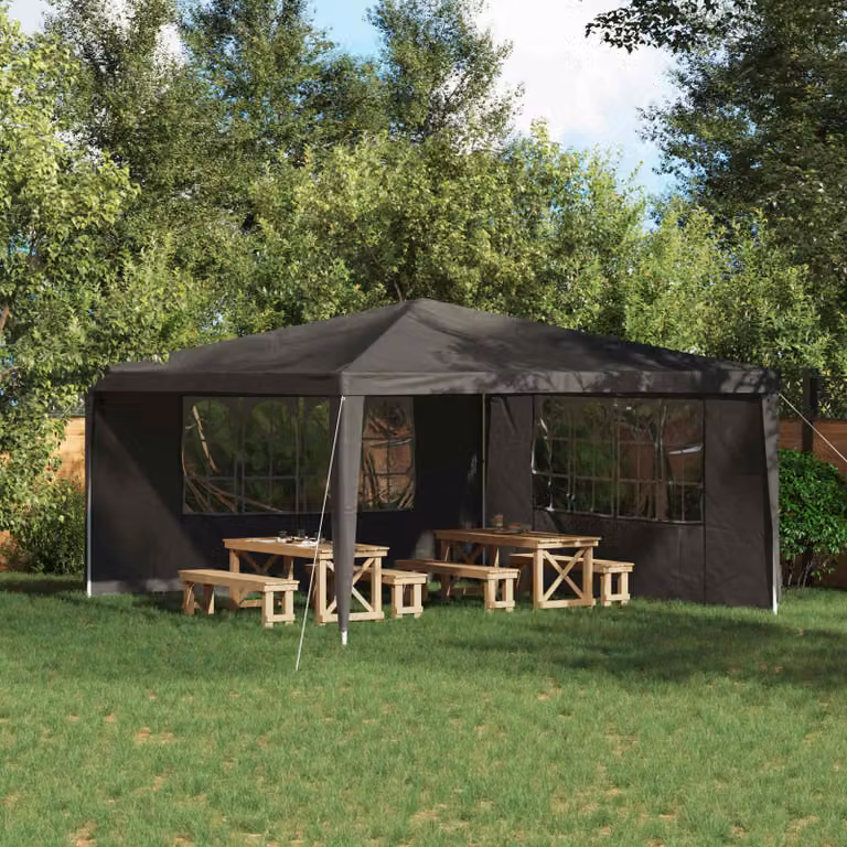 Set di 2 pareti per tenda da festa vidaXL, colore antracite, L 400 cm x H 195 cm