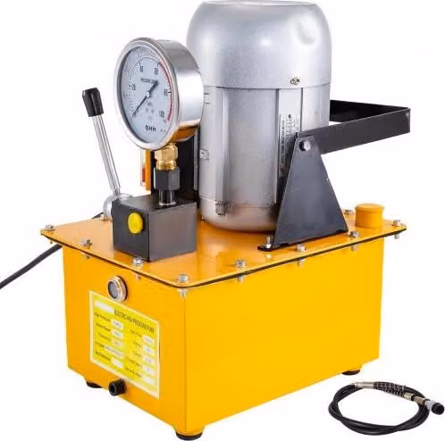 VEVOR 750 W pompa idraulica azionata elettricamente, a semplice effetto, comando manuale della valvola, 10152 PSI, gruppo pompa idraulica elettrica, a 1 stadio, a semplice effetto, 220 V, 10.000 PSI, 488 in3 cap