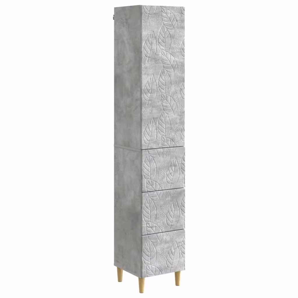 Set di 2 armadi moderni vidaXL in MDF grigio lucido con ante e cassetti, L/P/H: 33 x 34,5 x 90 cm – 2