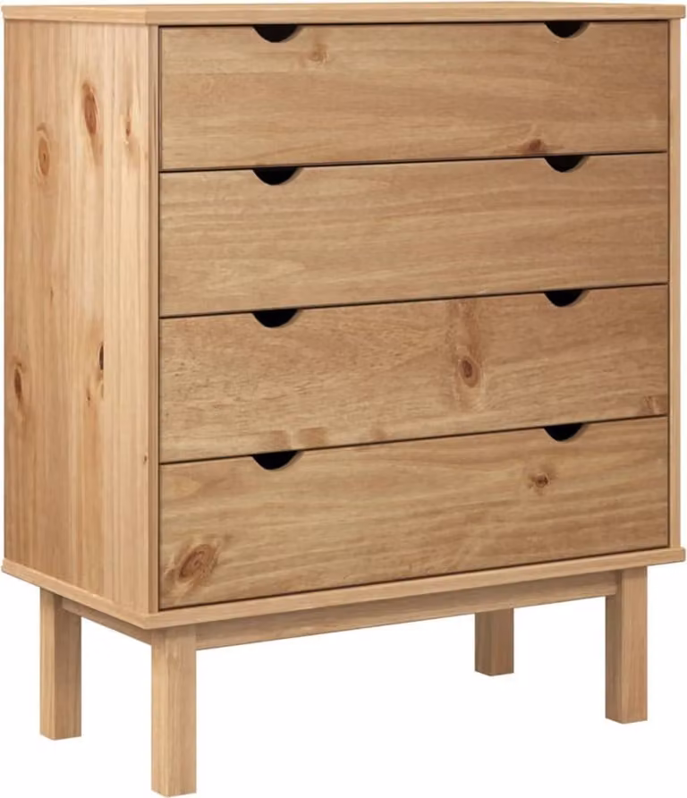 Cassettiera OTTA 76,5x39,5x90 cm in Legno Massello di Pino