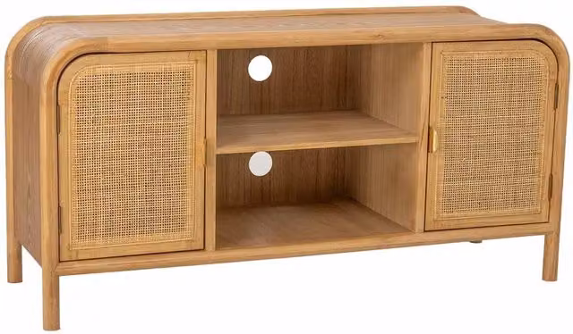 Base in legno e rattan marrone 120x39x60h cm