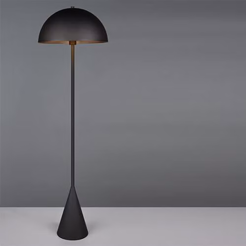Lampada da terra nera opaca a fungo per soggiorno e camera da letto 130 cm 1xE27 40W ALFIE Trio
