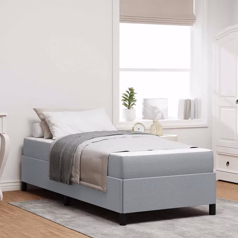 Letto a molle vidaXL in tessuto grigio, L 80 x P 200 cm