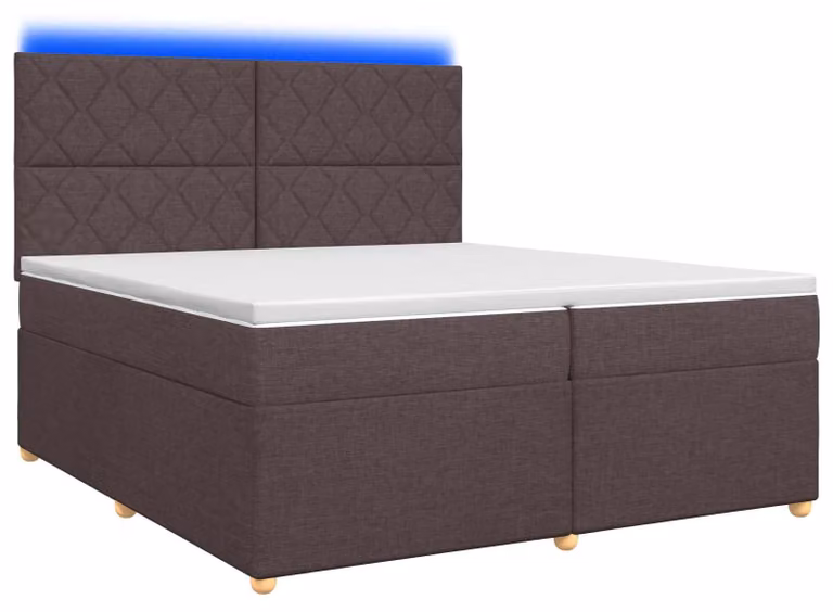 Letto a molle con materasso marrone scuro 200 x 200 cm in tessuto