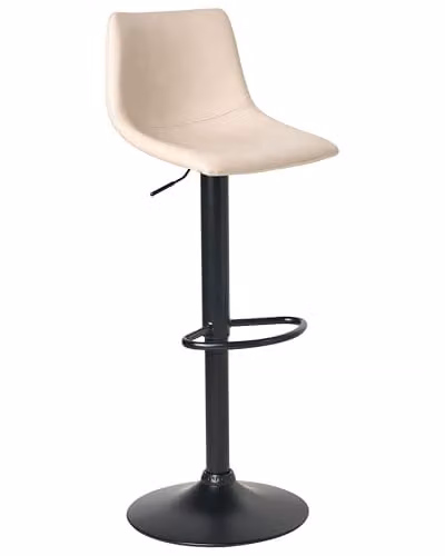 Beliani Set di 2 sgabelli da bar girevoli regolabili in altezza e con poggiapiedi Modernamente imbottiti in ecopelle Beige chiaro