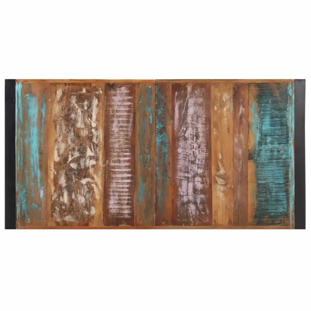 Tavolino da salotto rettangolare vidaXL in legno massello di mango e teak stile industrial L: 140 cm, P: 70 cm, H: 40 cm – 2