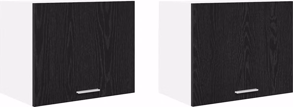 Armadio pensile 2 pcs Rovere Nero e Bianco 50 x 31 x 40 cm