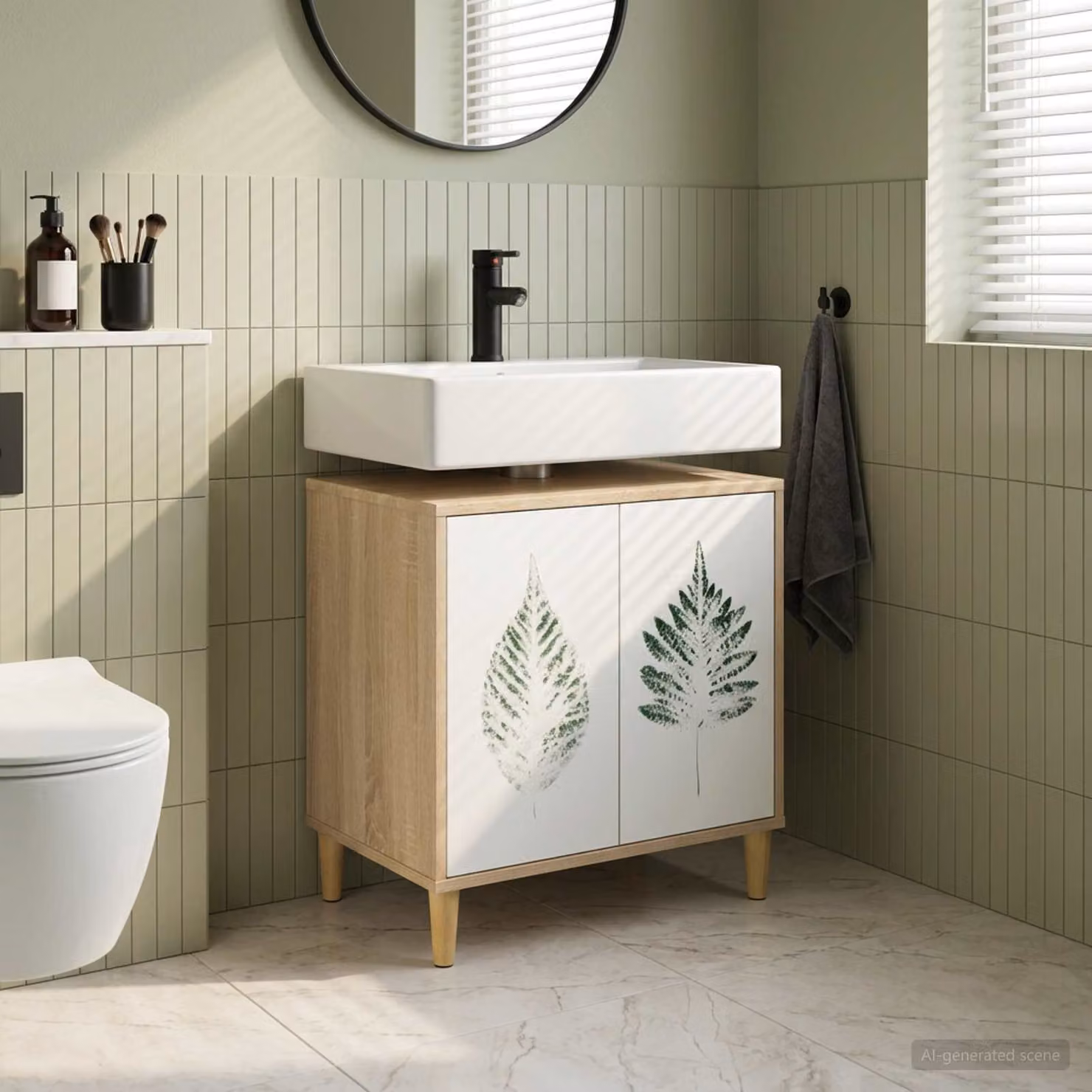 Mobile da bagno vidaXL HANAU moderno in legno color marrone L: 60 cm, P: 40 cm, H: 60 cm