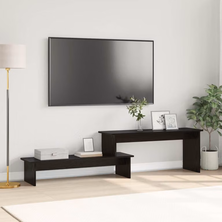 Set mobile TV moderno vidaXL Rovere Nero L: 180,5 cm, P: 30 cm, H: 43 cm