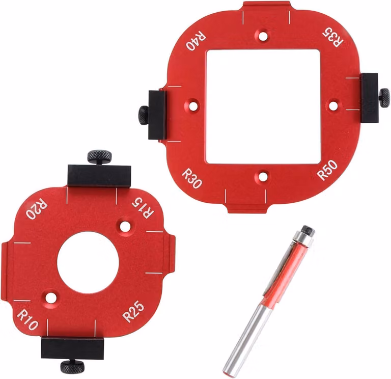 Set di 2 modelli per il raggio degli angoli, completo di rifiniture