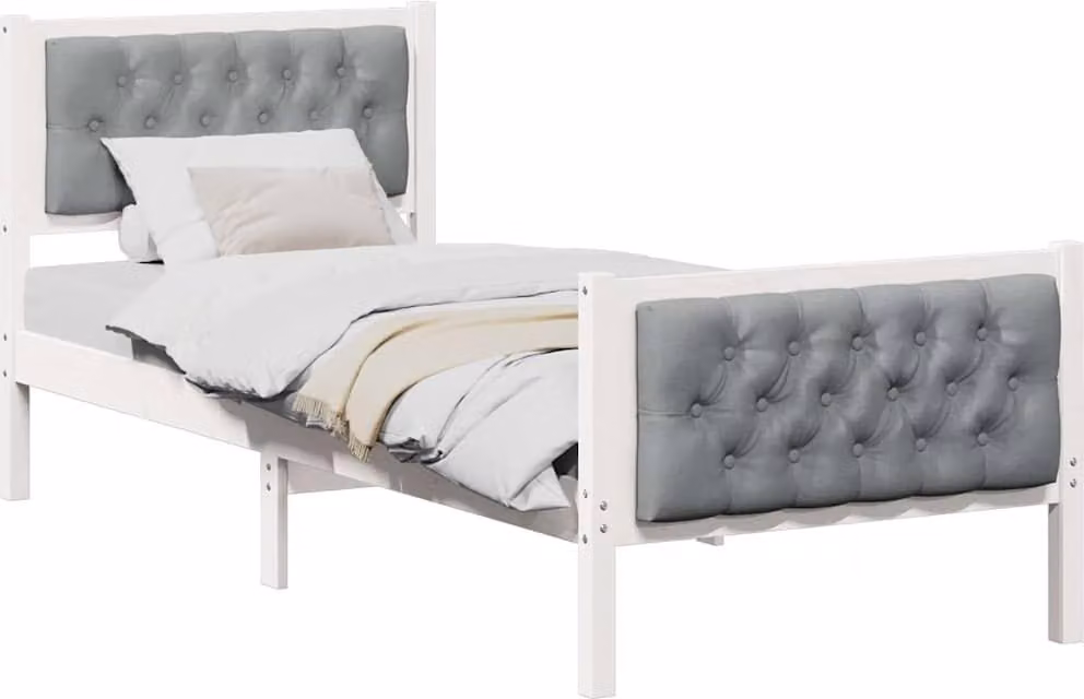 Struttura del letto Grigio chiaro 75 x 190 cm Pino massello