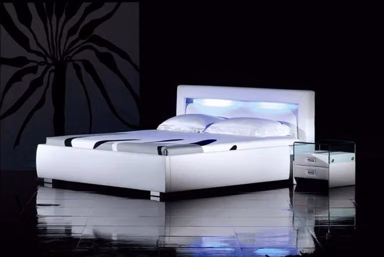 Bett Betten Polster Doppel Ehe Hotel Luxus Leder Moderne Designer Schlafzimmer