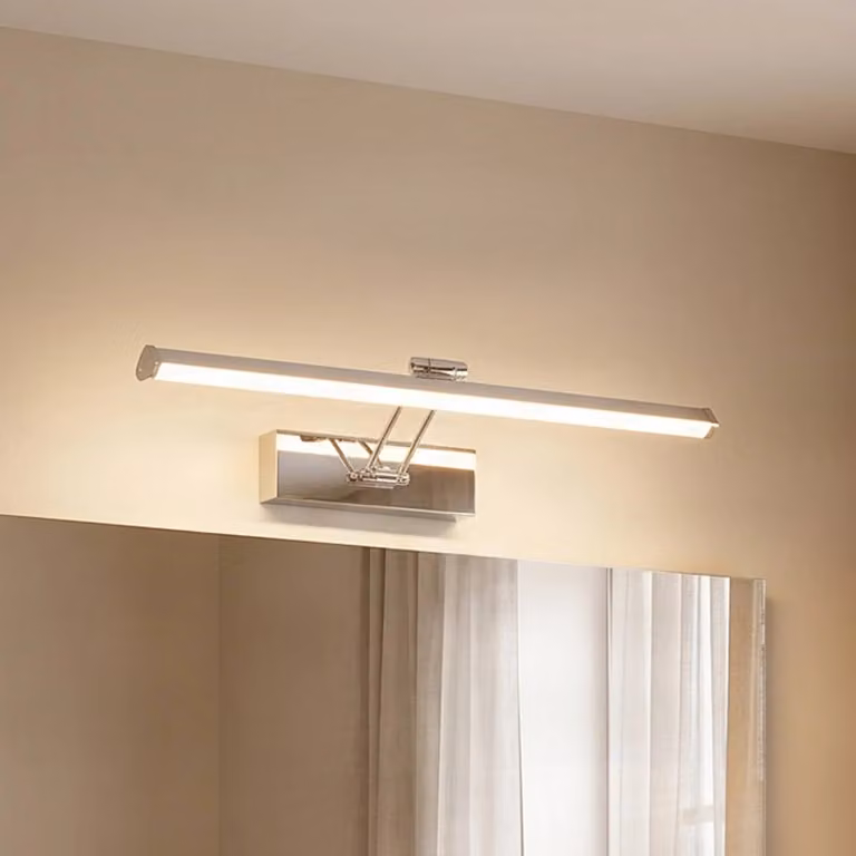 Applique da parete Sanya Lindby, Cromo / Argento, Bagno, Metallo, Moderno, Applique