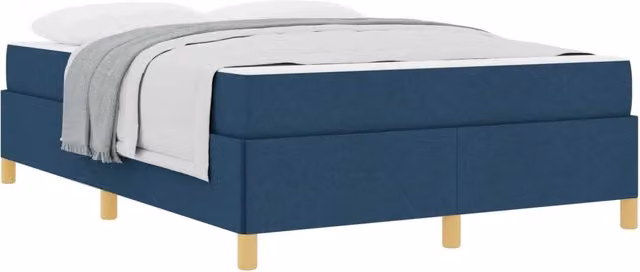 Letto matrimoniale | Letto per adulti | Struttura del letto con materasso Blu 140 x 190 cm Tessuto
