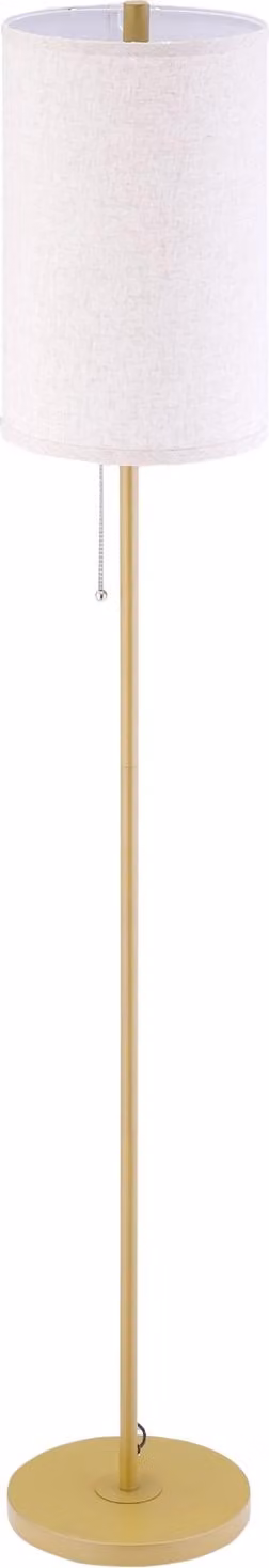 Lampada da terra lampada da terra per soggiorno con paralume in lino, interruttore a catenella, lampada da terra con supporto in acciaio, lampada da terra con attacco E27 per camera da letto, bianco crema