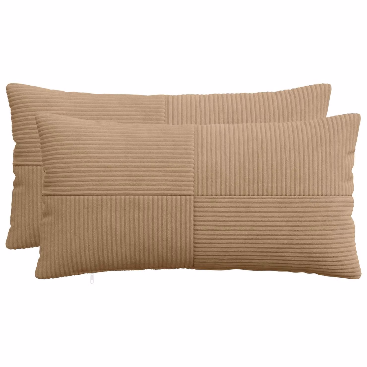 Set di 2 federe vidaXL ALMELO in velluto a coste marrone, L 80 cm x P 40 cm