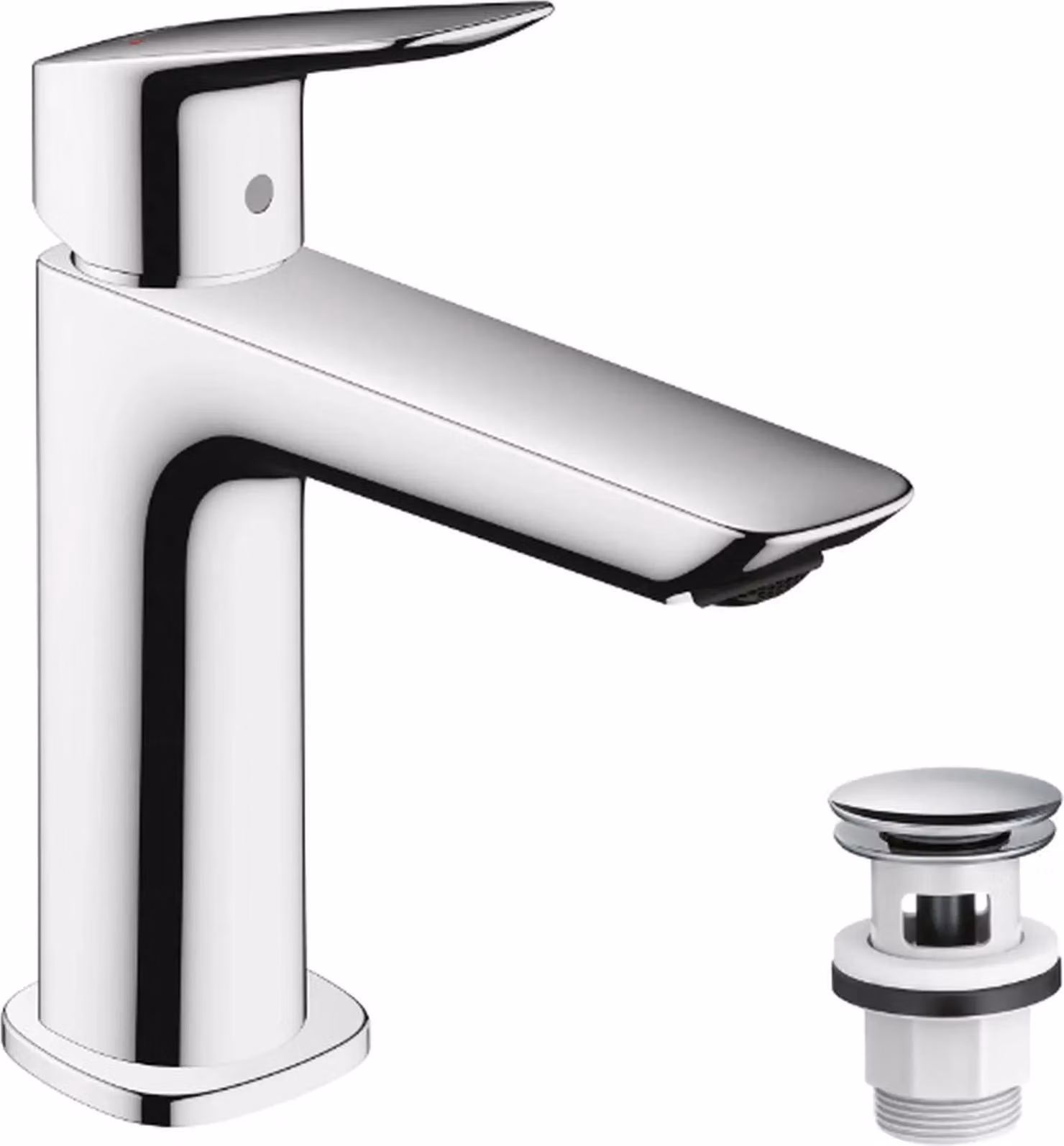 Miscelatore lavabo hansgrohe 110 Fine Logis con dispositivo di scarico Push-Open cromato, 1 pz.