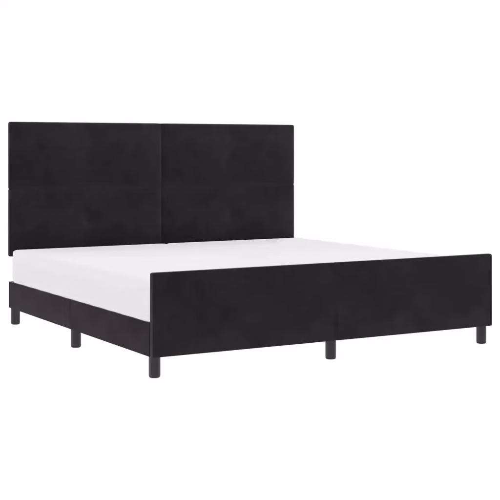 Letto a molle con testiera vidaXL in velluto nero 200 x 200 cm – 2