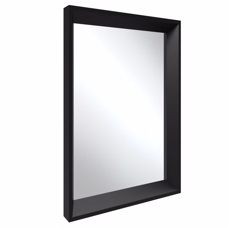 Specchio da parete rettangolare Elina Tectake con cornice in plastica nera, L: 40.0 cm, H: 60.0 cm, P: 3.8 cm
