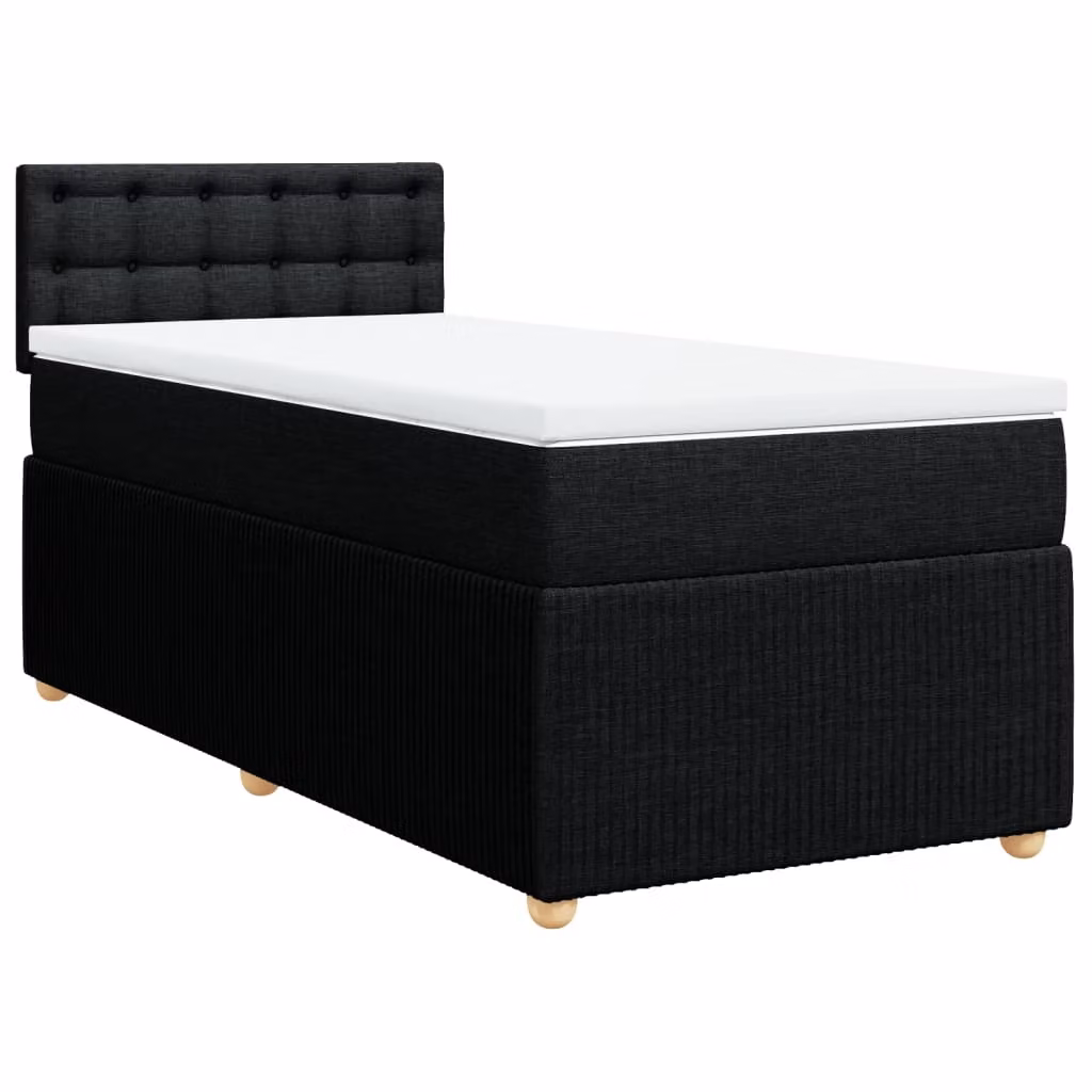 Giroletto a Molle con Materasso Nero 80x200 cm inTessuto