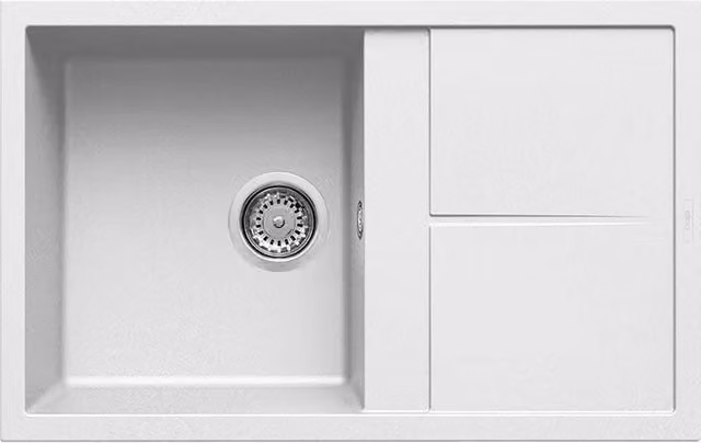 Lavello Elleci Incasso 1 vasca 79x50 Unico 300 Keratek Plus Bianco White Assoluto LKU30096