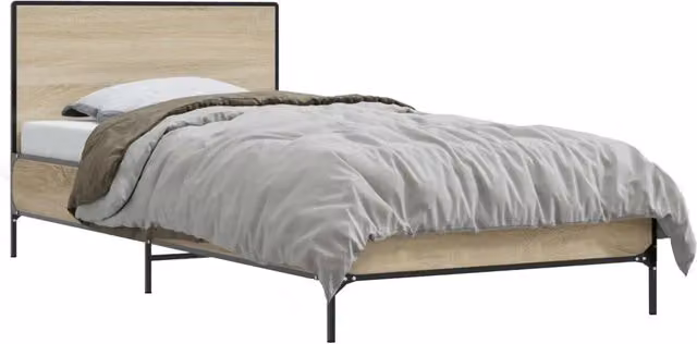 Letto singolo | Letto per adulti | Struttura letto con testata Rovere Sonoma 80 x 200 cm