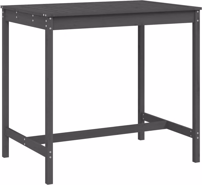 Tavolo da Giardino Grigio 121x82,5x110cm Legno Massello di Pino