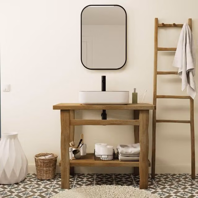 Mobile da bagno a terra HOMESIGHT ROBBY in legno color quercia di campagna verniciato L: 95 cm, P: 50 cm, H: 78 cm