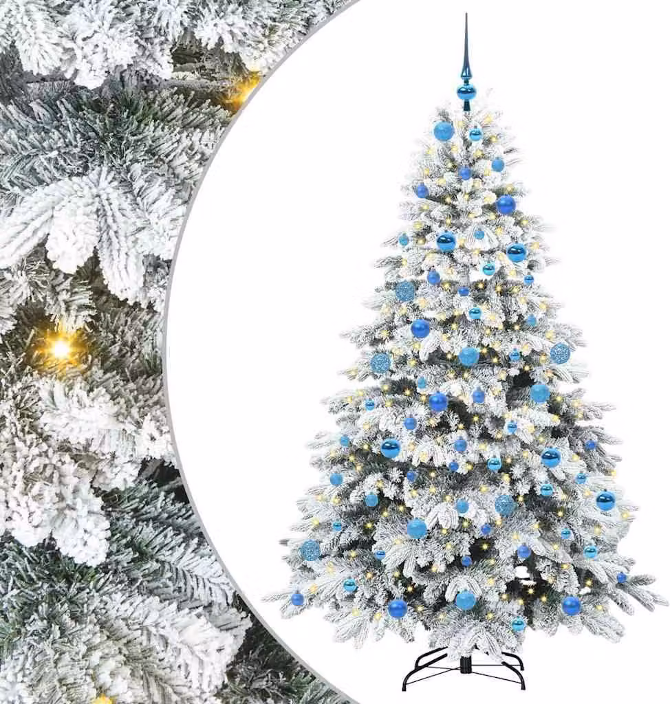 Albero di Natale artificiale con 300 LED Bianco 180 cm PE e PVC