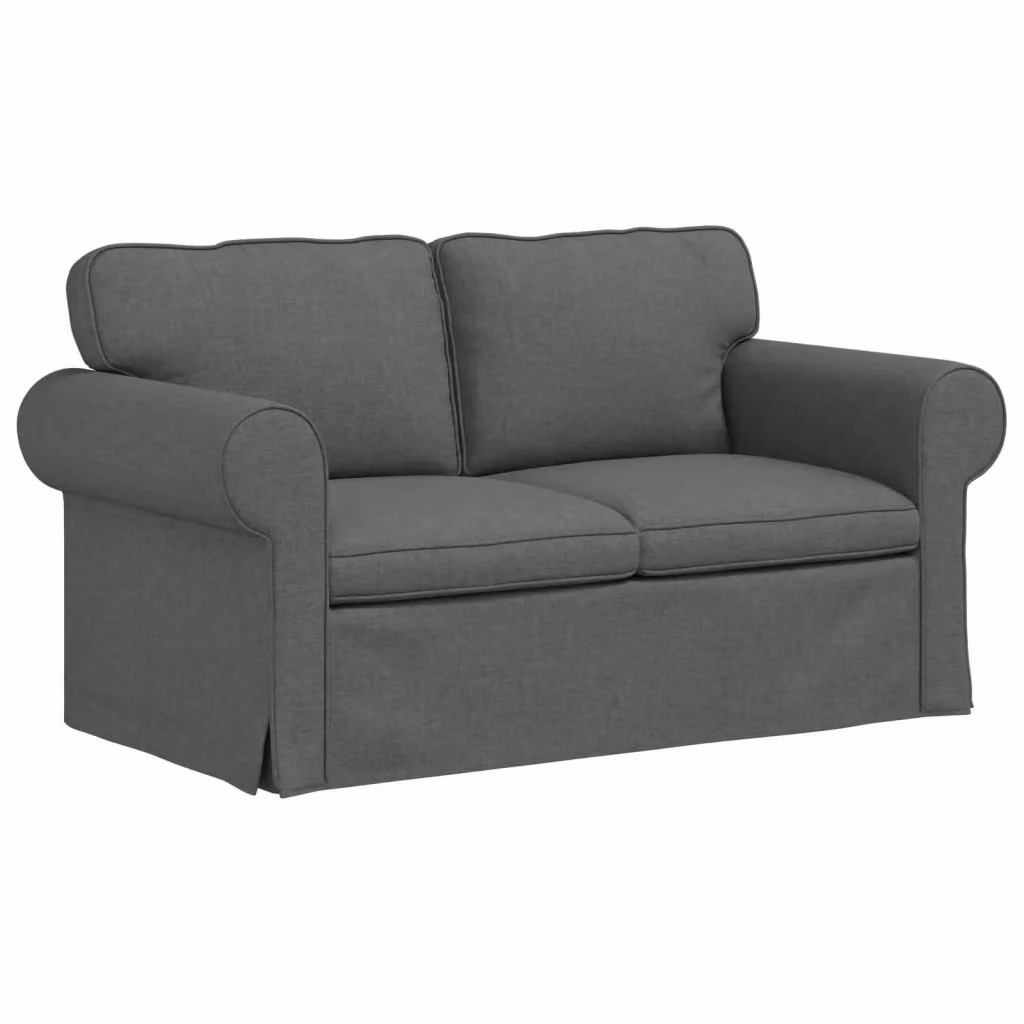 Divano moderno vidaXL in tessuto grigio scuro con struttura in metallo L: 155 cm, P: 82 cm, H: 80 cm – 2