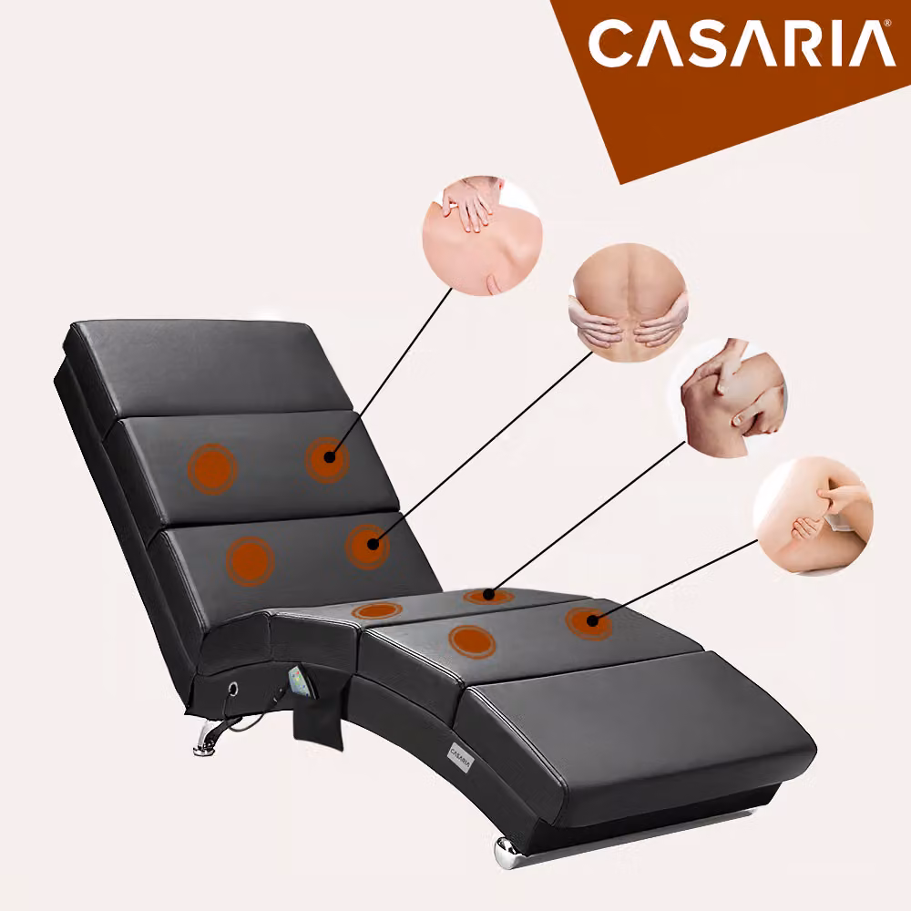 Poltrona relax London Casaria nera in similpelle con massaggio e reclinazione motorizzata – 3