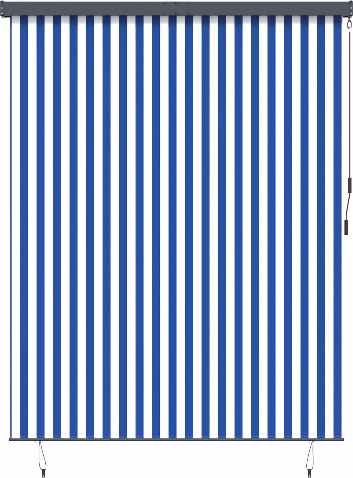 Tenda a rullo Blu e Bianco 200 x 250 cm Tessuto e Alluminio
