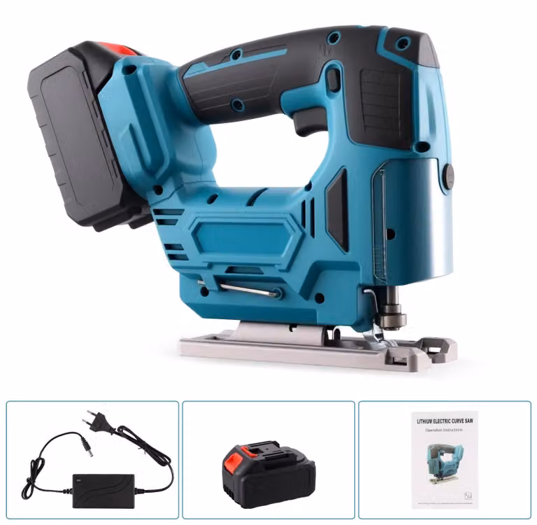 Sega alternativa a batteria - Sega alternativa senza fili - Motore brushless - 1 batteria inclusa - Taglio inclinato a 45° - Adatta per legno, metallo, piastrelle, PVC