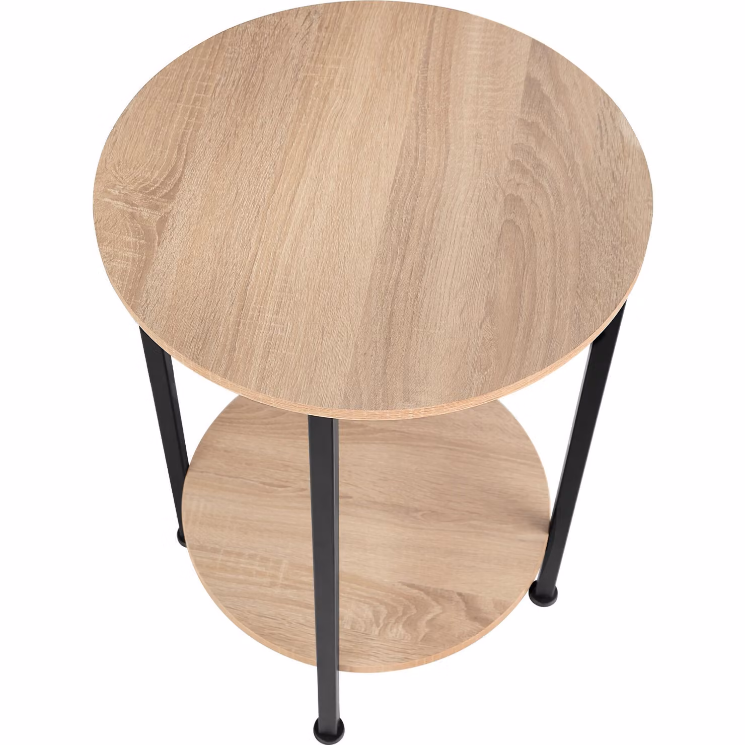 Tavolino rotondo Tectake in stile industriale con finitura opaca, disponibile nei colori nero, beige o marrone, L: 45 cm, P: 64 cm, H: 75 cm – 2