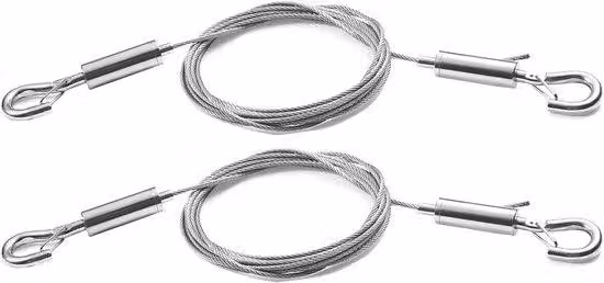 Set di cavi in acciaio inossidabile a 2 pezzi, regolabile, lunghezza 2 m, spessore 1,5 mm, ideale per quadri, illuminazione a pannello e specchi