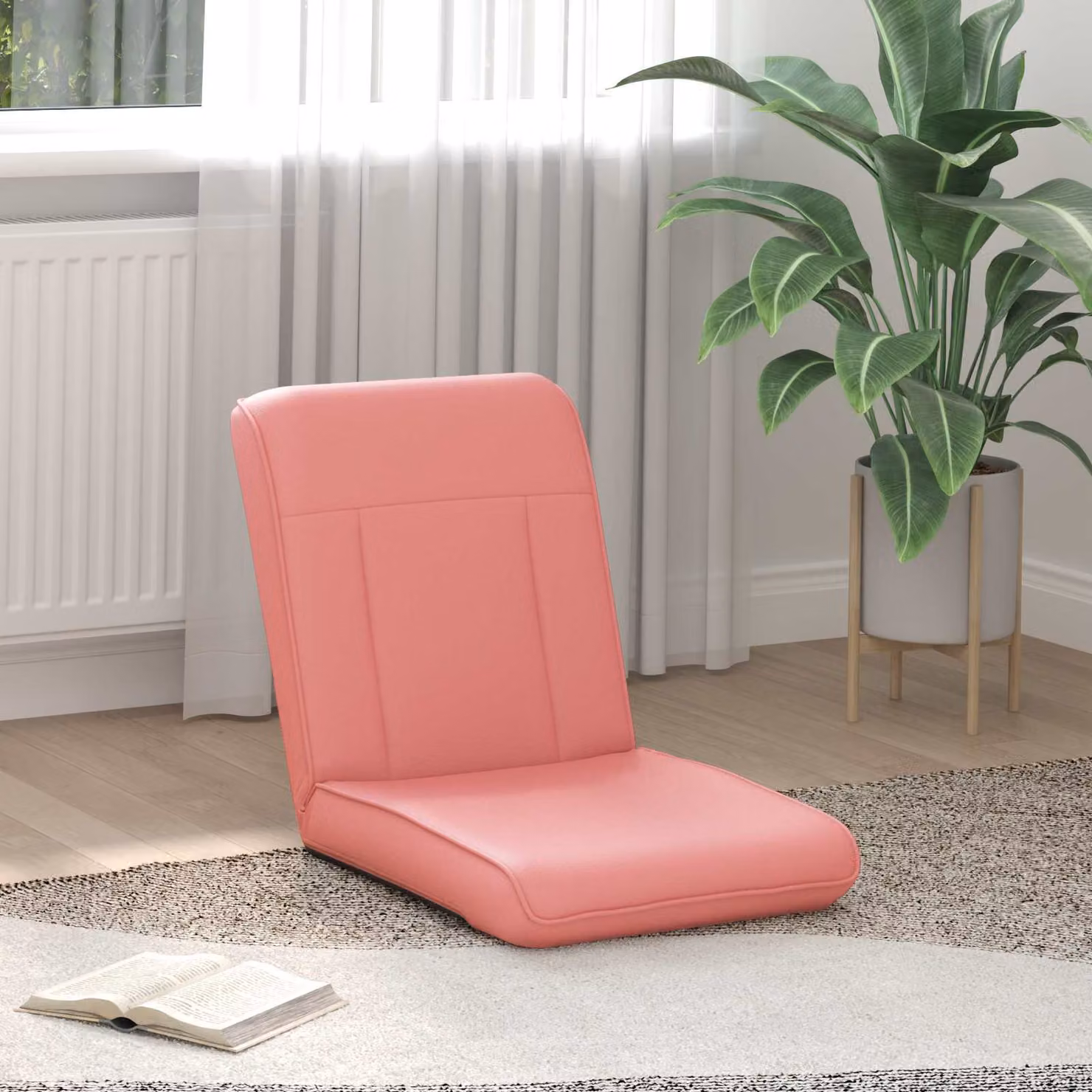 Sedia a pavimento regolabile vidaXL in similpelle rosa