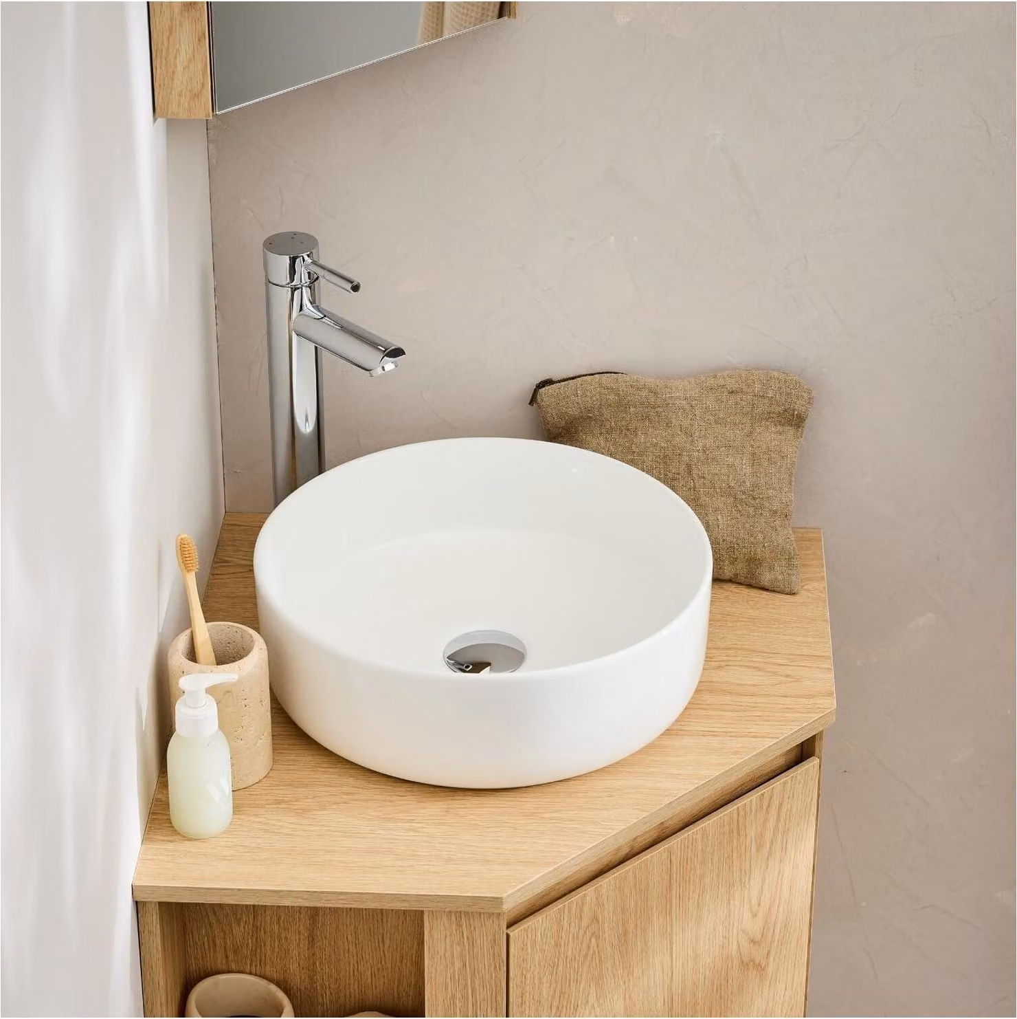 Lavabo da appoggio tondo 36 x 36 cm DIEGO